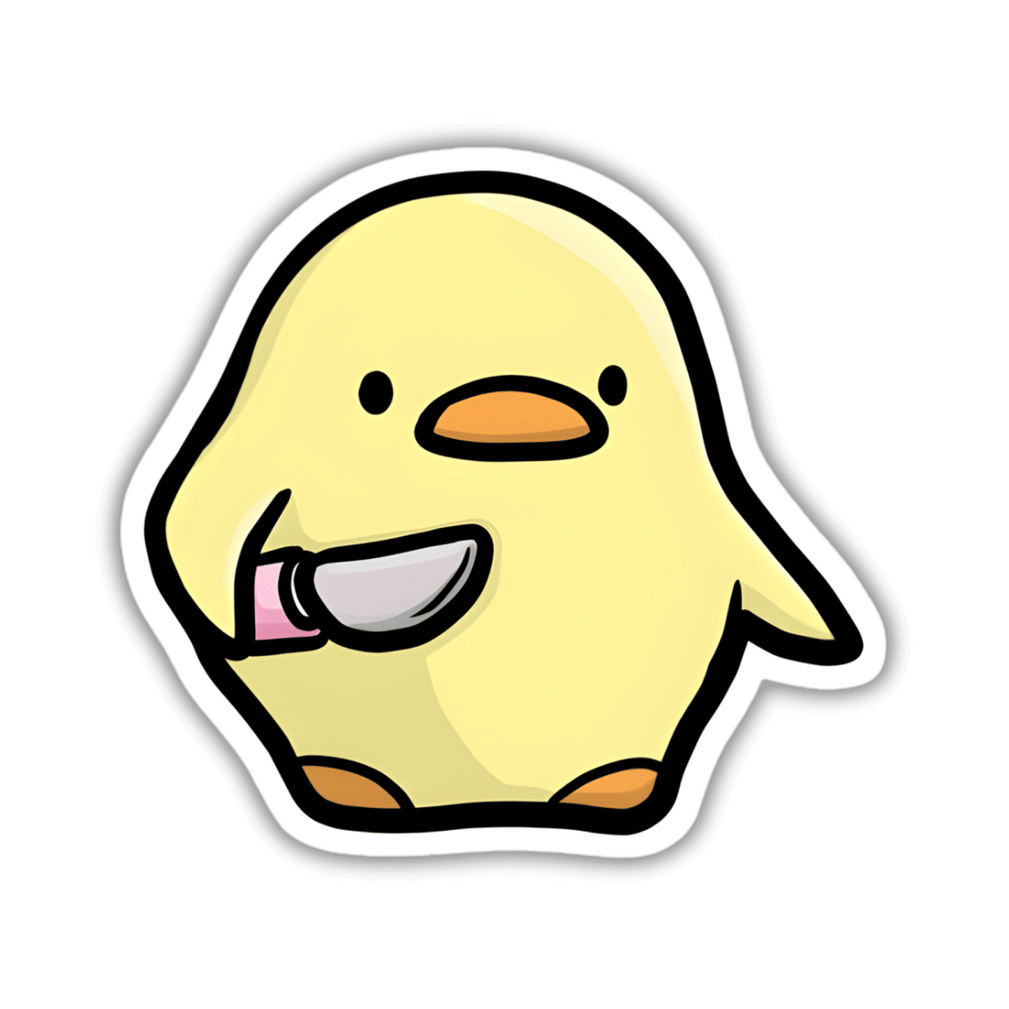 Chick with a knife