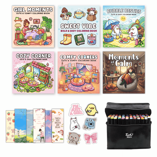 Dreamy Bunny Bundle (6 Books + 80 Markers )